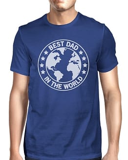 World Best Dad Mens Blue Cotton Tee Cute Fathers